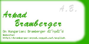 arpad bramberger business card